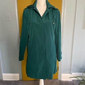 Women's Teal London Fog Trench Coat
